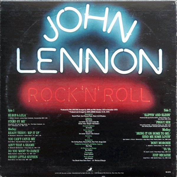 John Lennon : Rock 'N' Roll (LP, Album, Jac)
