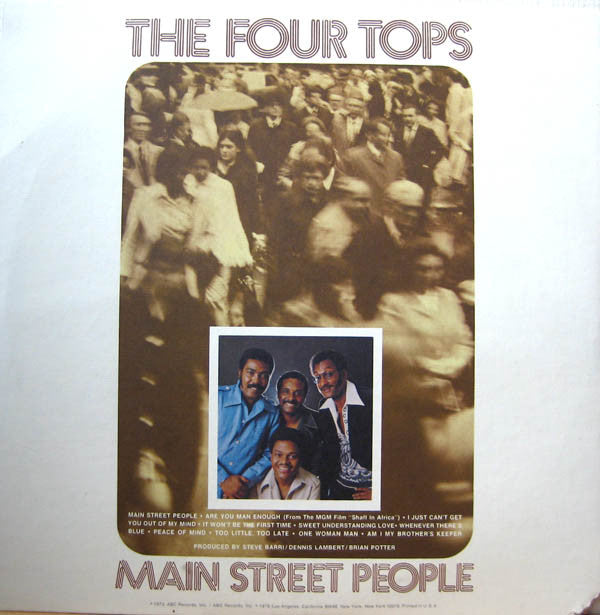 The Four Tops* : Main Street People (LP, Album, Gat)