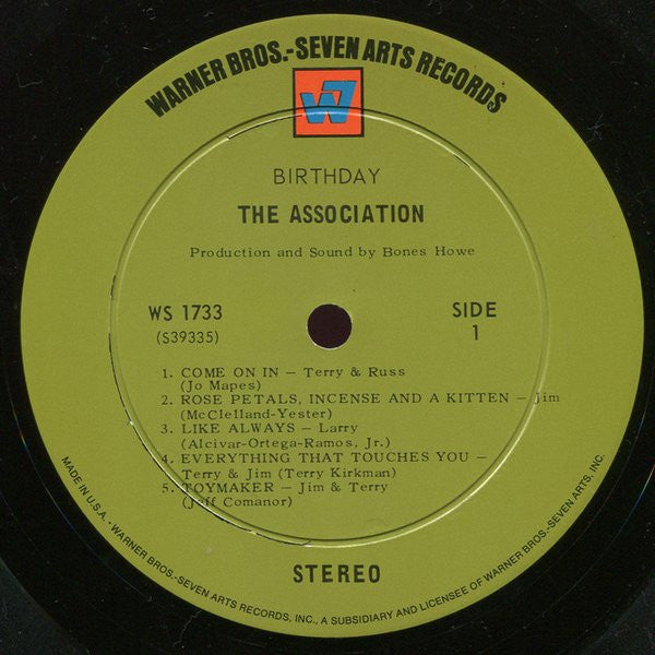 The Association (2) : Birthday (LP, Album, Ind)