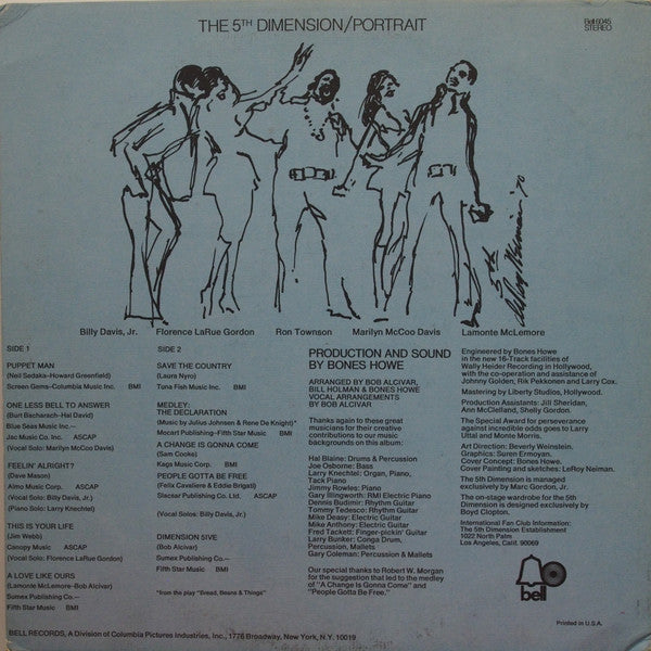 The 5th Dimension* : Portrait (LP, Album, 'BW)