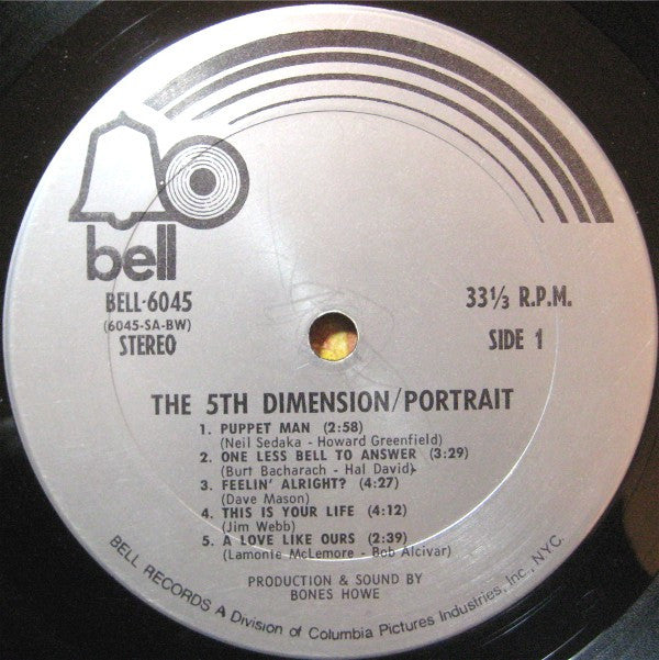 The 5th Dimension* : Portrait (LP, Album, 'BW)