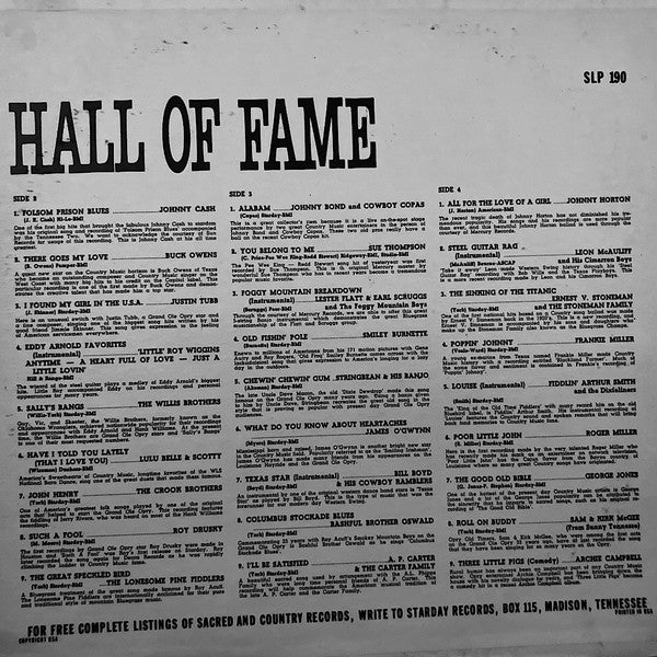 Various : The Country Music Hall Of Fame - Volume II (2xLP, Comp)