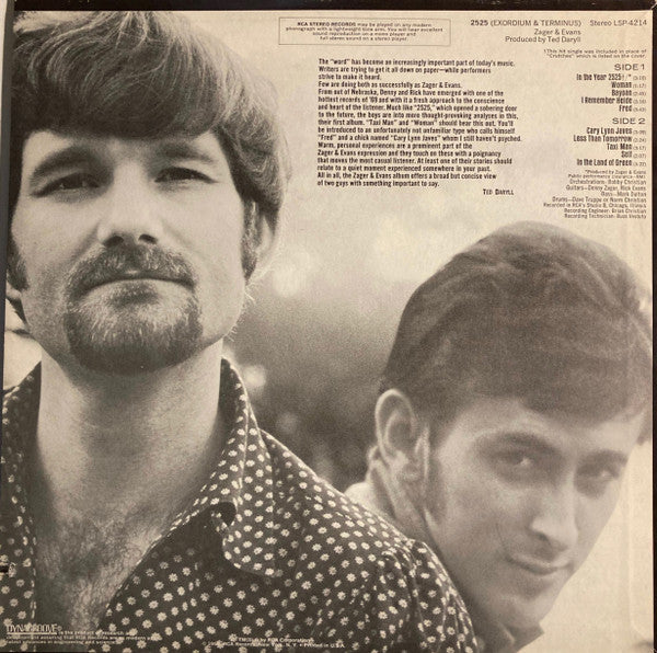 Zager & Evans : 2525 (Exordium & Terminus) (LP, Album, Ind)