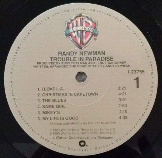 Randy Newman : Trouble In Paradise (LP, Album, Jac)