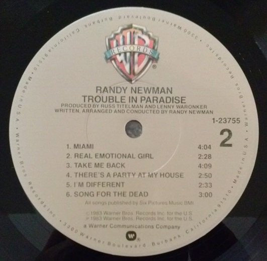 Randy Newman : Trouble In Paradise (LP, Album, Jac)