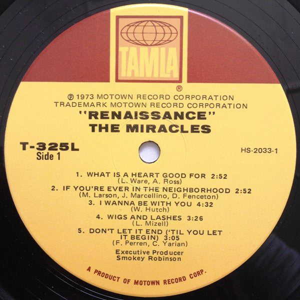 The Miracles : Renaissance (LP, Album, Gat)