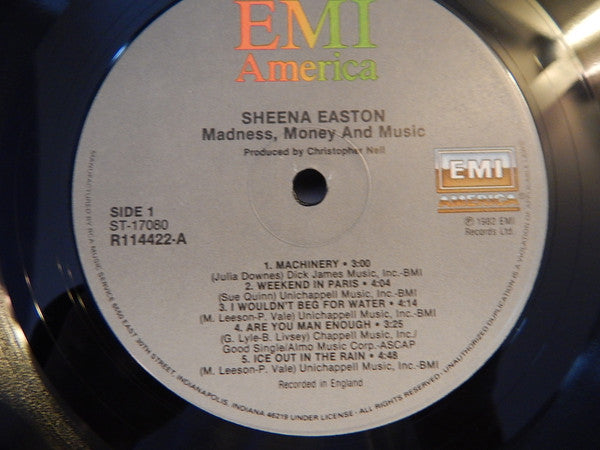 Sheena Easton : Madness, Money And Music (LP, Album, Club, RCA)