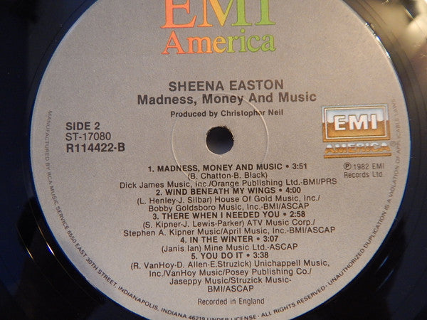 Sheena Easton : Madness, Money And Music (LP, Album, Club, RCA)