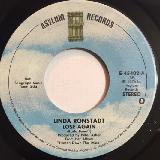 Linda Ronstadt : Lose Again (7", Spe)