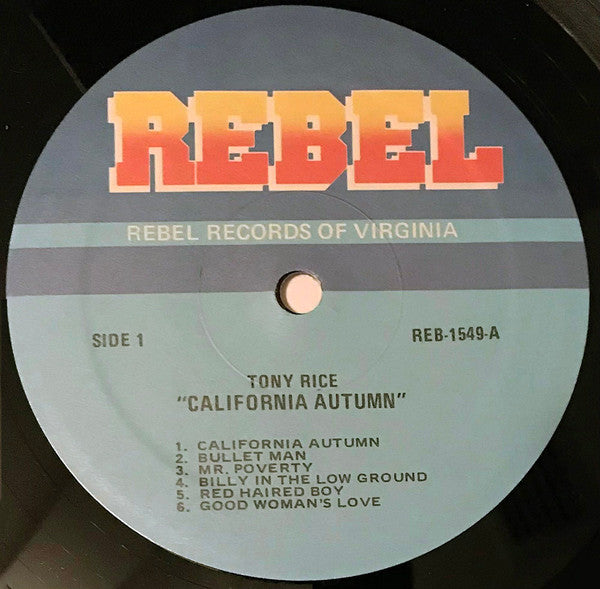 Tony Rice : California Autumn (LP, Album, RE, Ele)