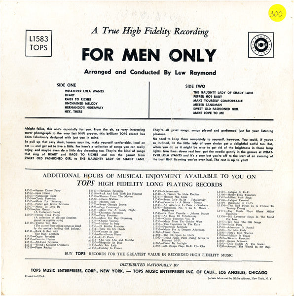 Lew Raymond : For Men Only (LP)