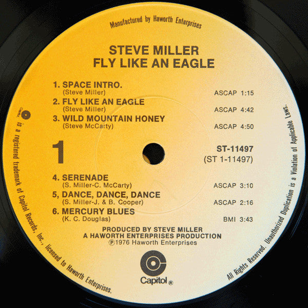 Steve Miller Band : Fly Like An Eagle (LP, Album, Jac)