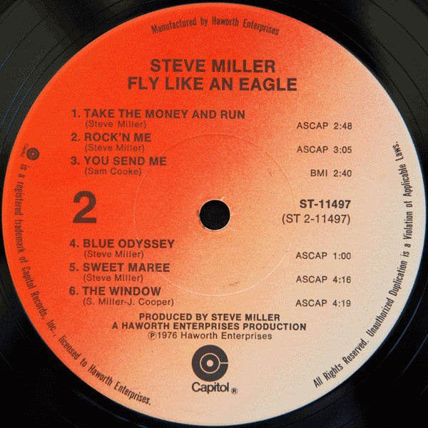 Steve Miller Band : Fly Like An Eagle (LP, Album, Jac)