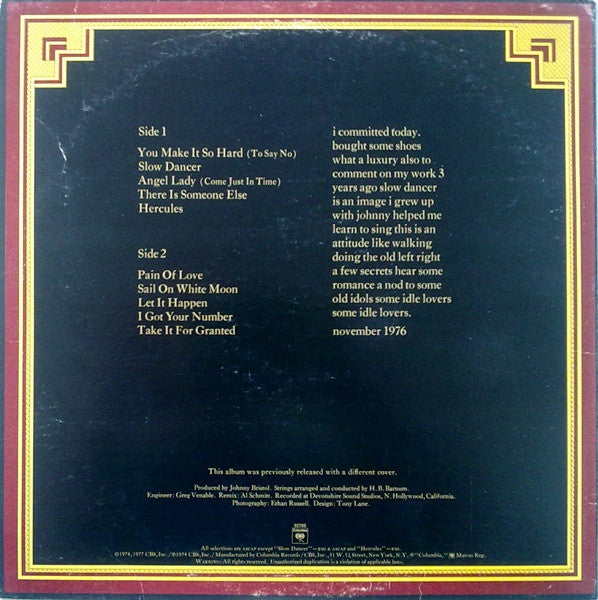 Boz Scaggs : Slow Dancer (LP, Album, RP, Ter)