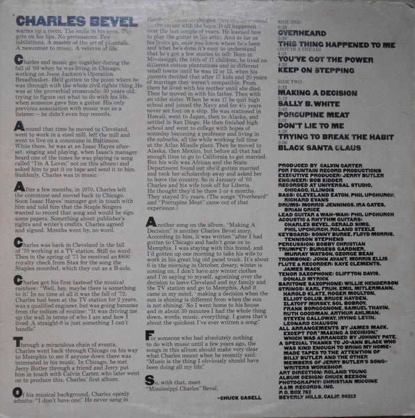 Charles Bevel : Meet "Mississippi Charles" Bevel (LP, Album, Promo)