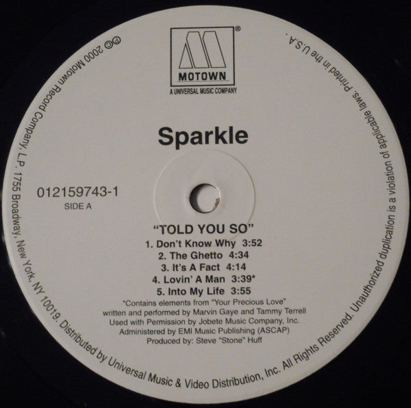 Sparkle (2) : Told You So (LP, Album)