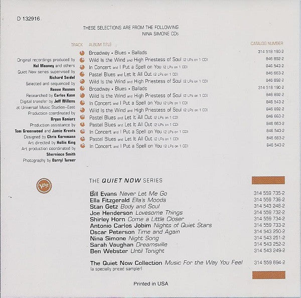 Nina Simone : Night Song (CD, Comp, Club)