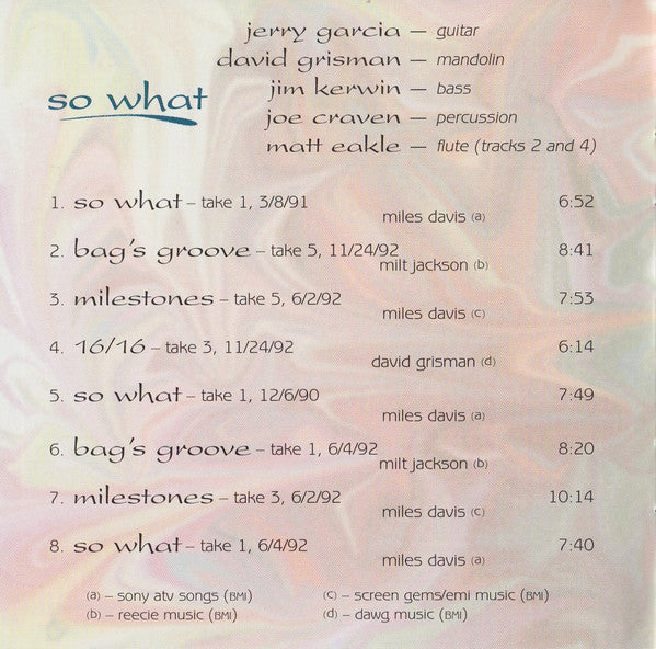 Jerry Garcia & David Grisman : So What (HDCD, Album)