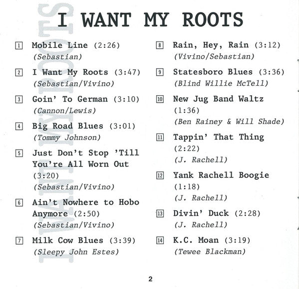 John Sebastian And The J-Band* : I Want My Roots (CD, Album)