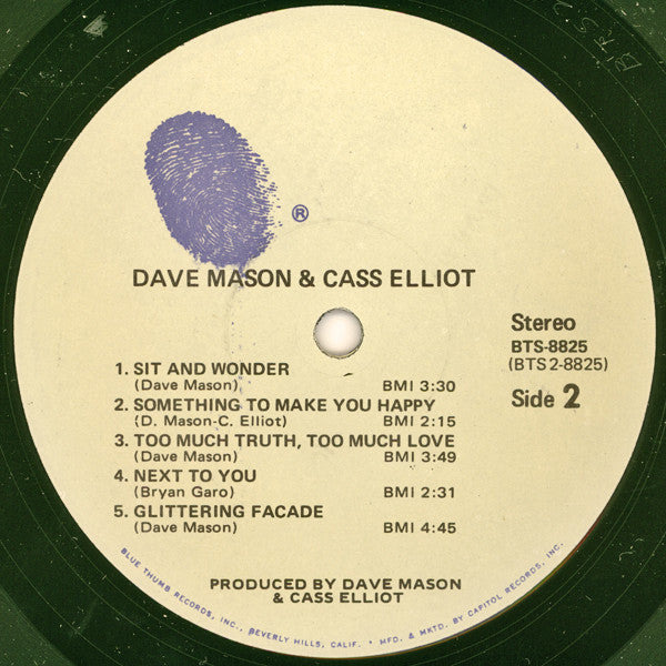 Dave Mason & Cass Elliot : Dave Mason & Cass Elliot (LP, Album, Jac)