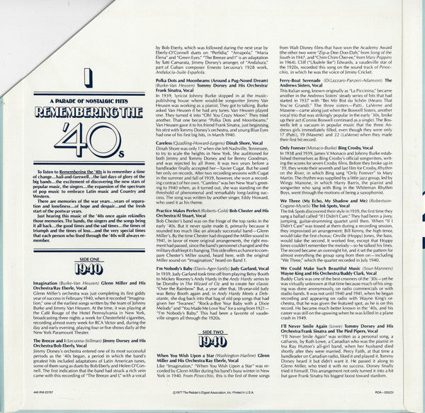 Various : Remembering The '40s - A Parade Of Nostalgic Hits (8xLP, Comp + Box)