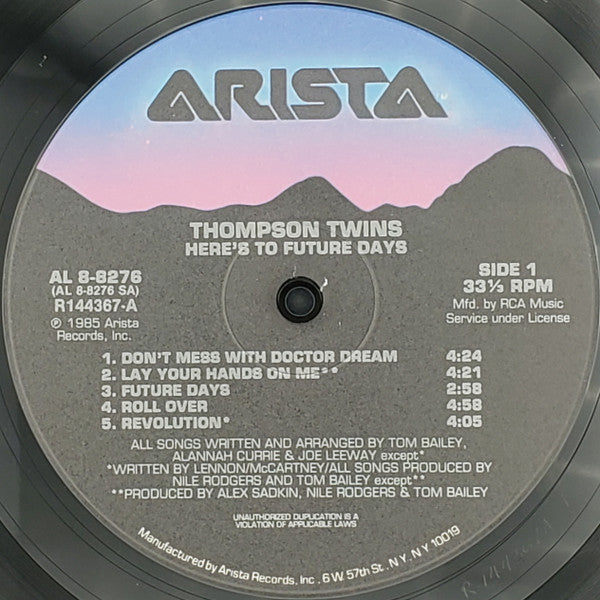 Thompson Twins : Here's To Future Days (LP, Album, Club)