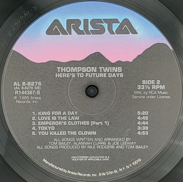 Thompson Twins : Here's To Future Days (LP, Album, Club)