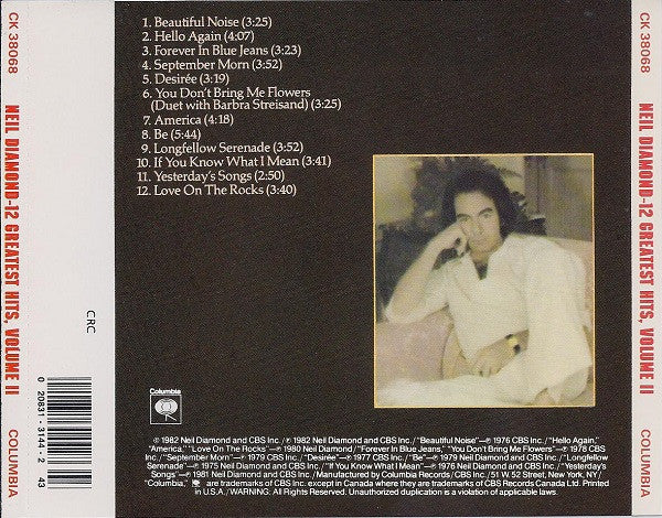 Neil Diamond : 12 Greatest Hits, Volume II (CD, Comp, Club)
