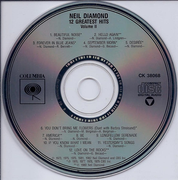 Neil Diamond : 12 Greatest Hits, Volume II (CD, Comp, Club)
