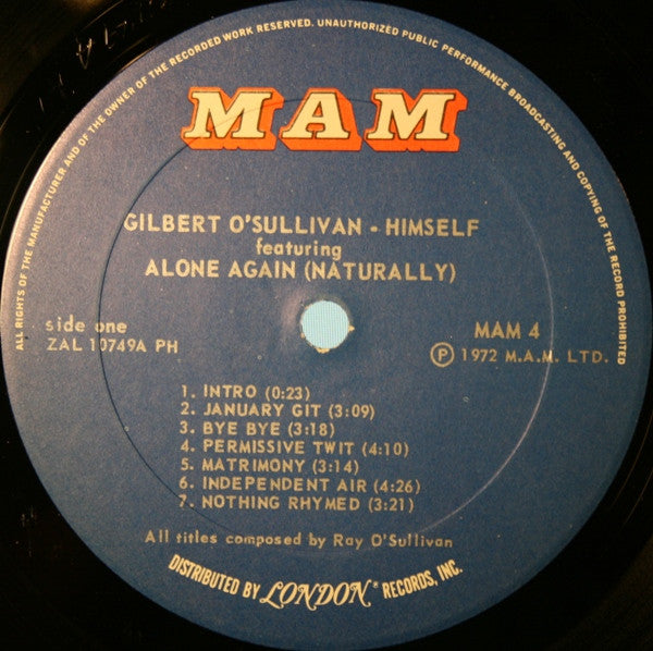 Gilbert O'Sullivan : Himself (LP, Album, RE, Phi)