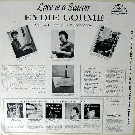 Eydie Gormé : Love Is A Season (LP)