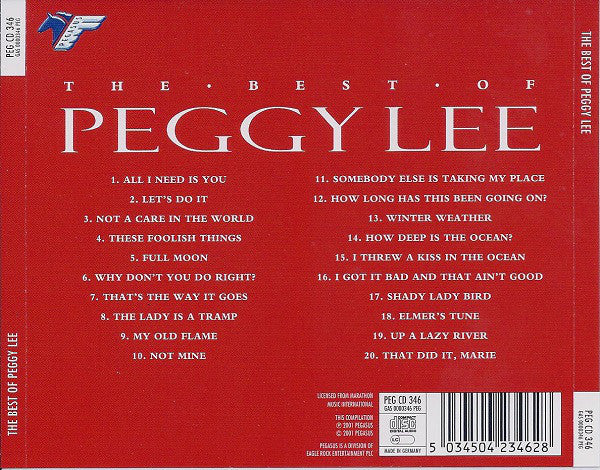 Peggy Lee : The Best Of Peggy Lee (CD, Comp)