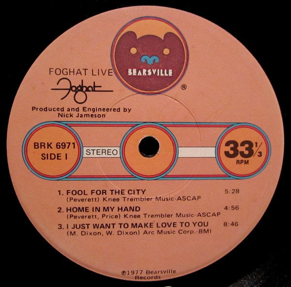 Foghat : Live (LP, Album, Jac)