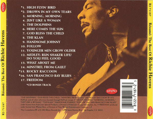Richie Havens : Résumé: The Best Of Richie Havens (CD, Comp)