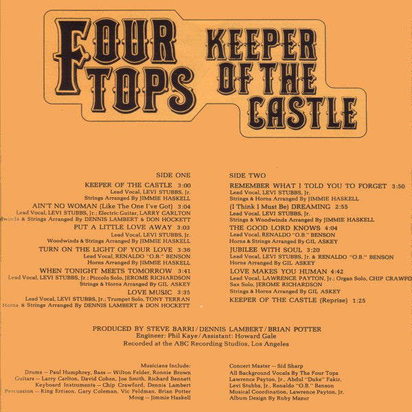 Four Tops : Keeper Of The Castle (LP, Album, Tru)