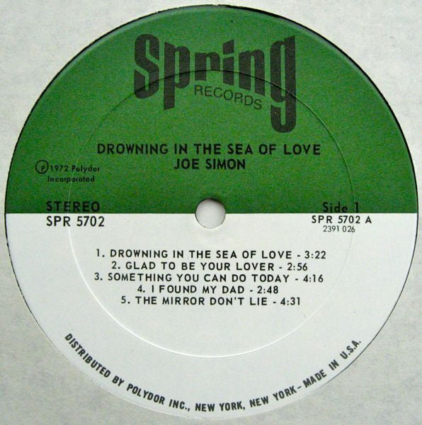 Joe Simon : Drowning In The Sea Of Love (LP, Album, Ric)