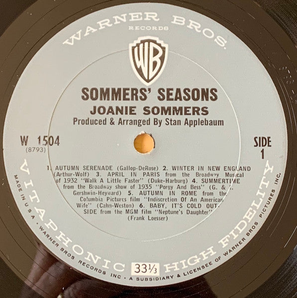 Joanie Sommers : Sommers' Seasons (LP, Album, Mono)