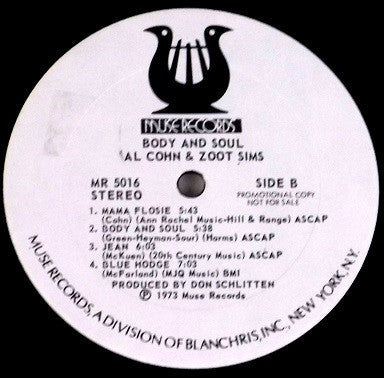 Al Cohn & Zoot Sims : Body And Soul (LP, Album, Promo)