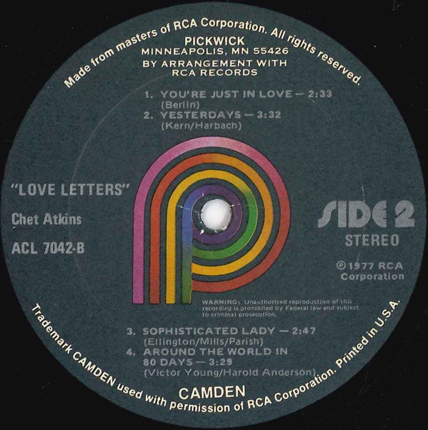 Chet Atkins : Love Letters (LP, Album)