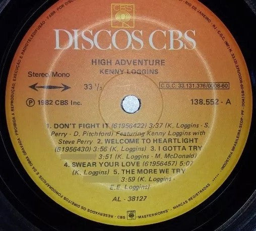 Kenny Loggins : High Adventure (LP, Album)