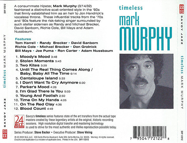 Mark Murphy : Timeless (CD, Comp, RM)