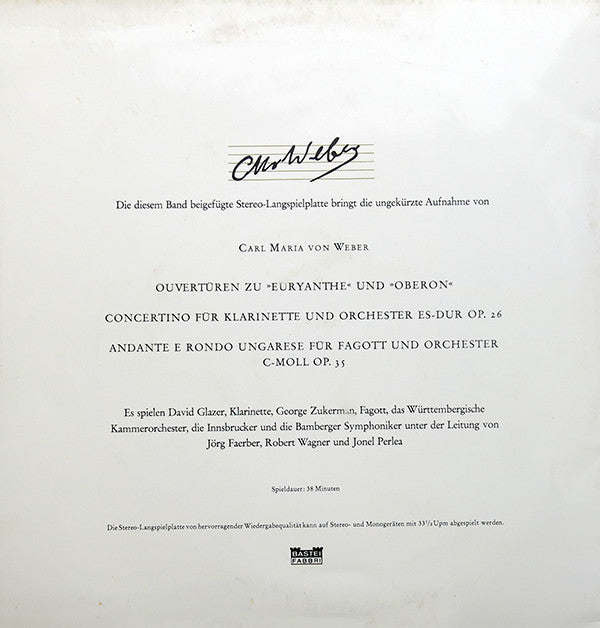 Carl Maria von Weber : Carl Maria Von Weber In 3 Folgen · Band II (10", Comp)
