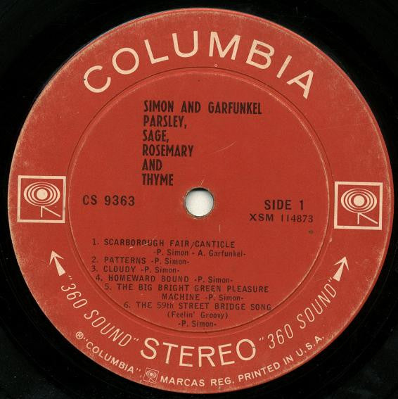Simon And Garfunkel* : Parsley, Sage, Rosemary And Thyme (LP, Album, RP, Ter)