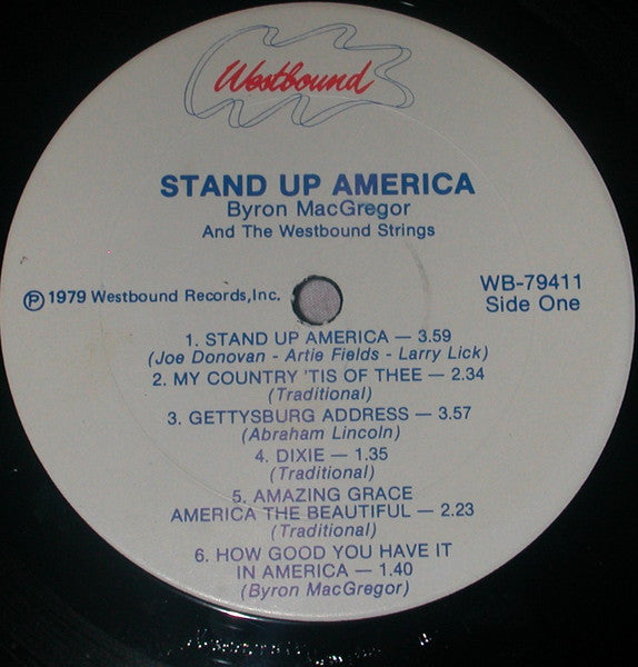 Byron MacGregor And The  The Westbound Strings : Stand Up America (LP, Album)