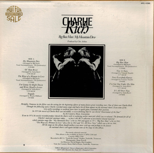Charlie Rich : Big Boss Man / My Mountain Dew (LP, Comp)