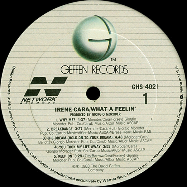 Irene Cara : What A Feelin' (LP, Album, Club)