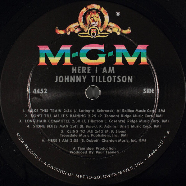 Johnny Tillotson : Here I Am (LP, Album, Mono)
