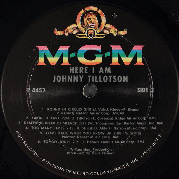 Johnny Tillotson : Here I Am (LP, Album, Mono)