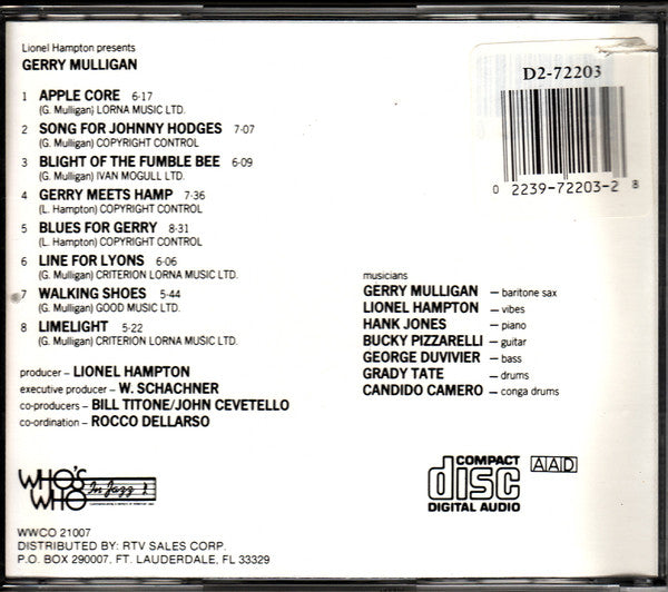 Gerry Mulligan : Lionel Hampton Presents Gerry Mulligan (CD, Album, AAD)