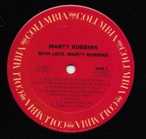 Marty Robbins : With Love, Marty Robbins (LP, Album)